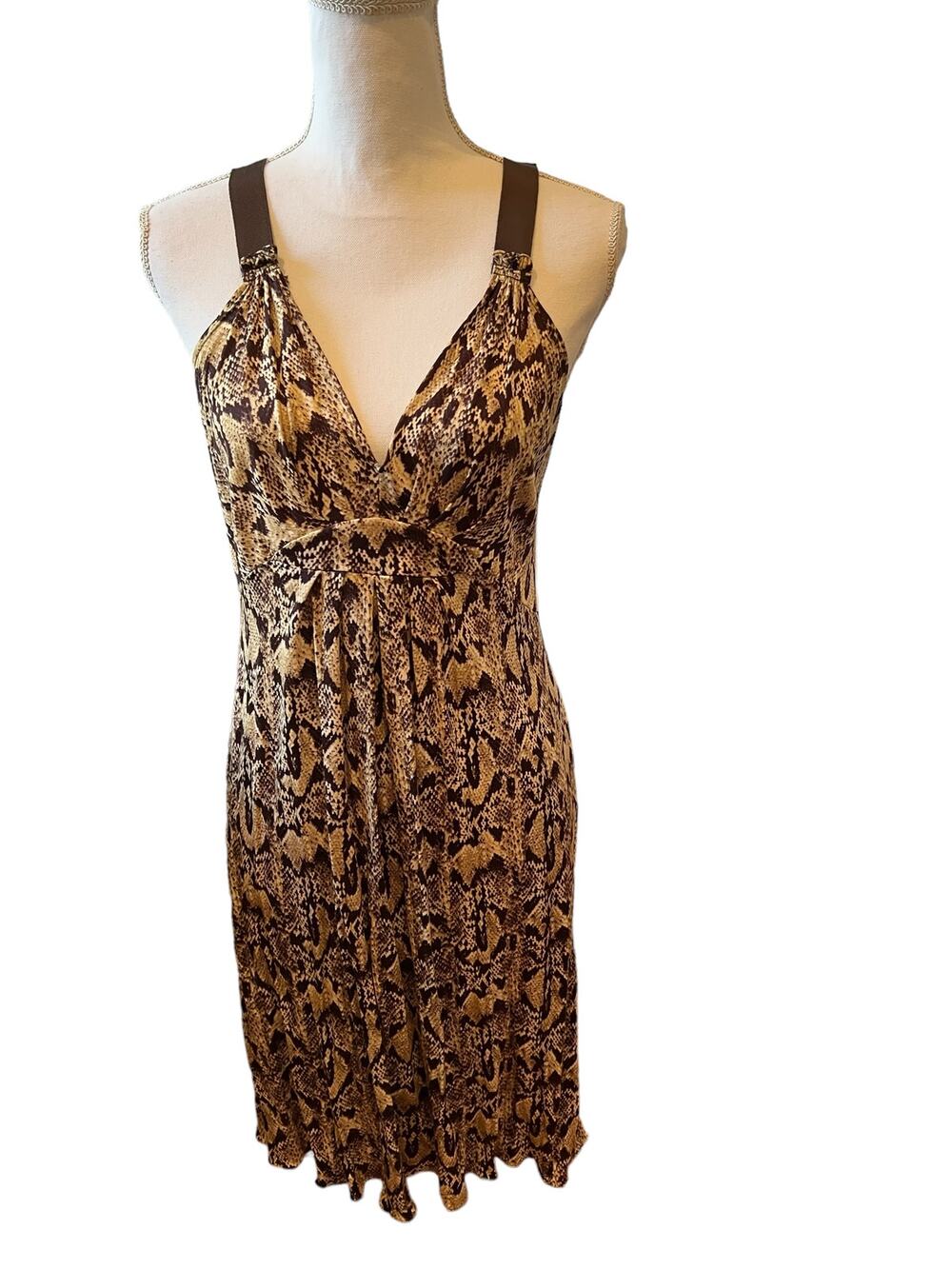 Rag & Bone Silk Sleeveless Dress Python Snake Print
